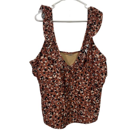 NWT Old Navy Plus Size Leopard Print Swim Tank Top - Picture 1 of 3